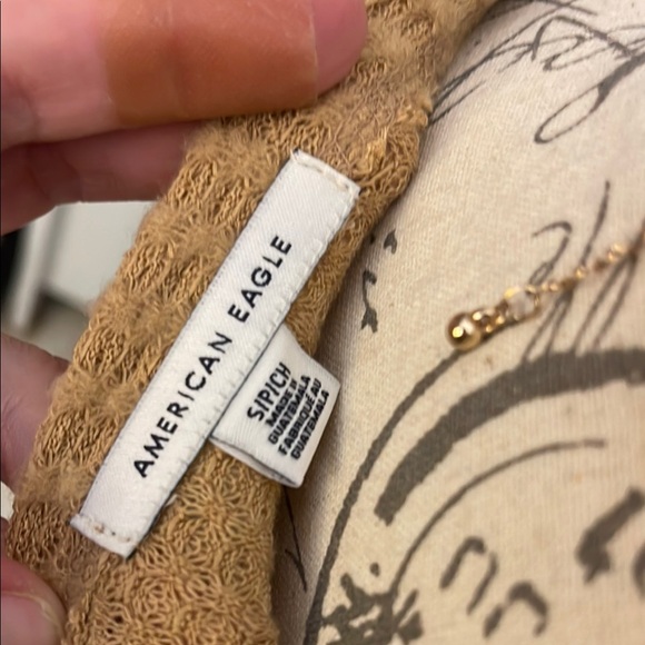 NWT American Eagle Outfitters Tan Ribbed Knit Cardigan Size Small - Picture 6 of 9